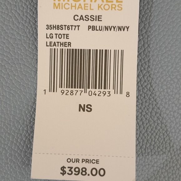 Michael Kors MK Cassie Large Leather Tote in Blue - Picture 4 of 8